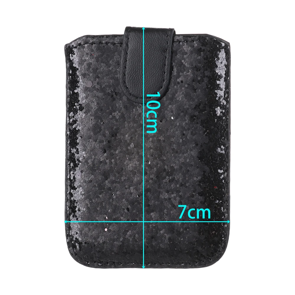 1PC RFID Blocking Credit Card Holder 5 Pull Sequins Card Sleeve Case Adhesive Sticker Universal Sequins Cell Phone Wallet Case