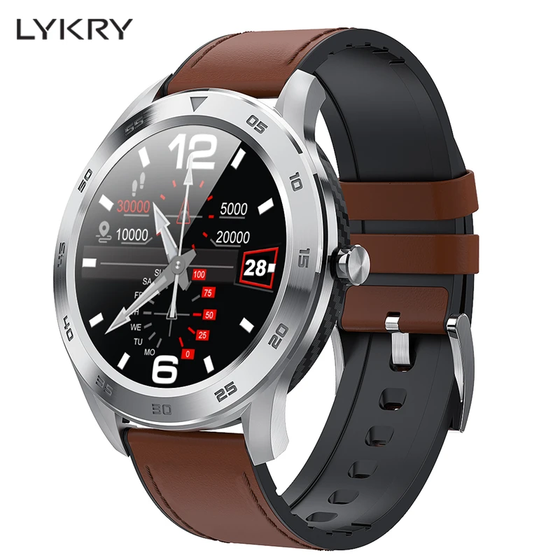 Дешево LYKRY DT98 Bluetooth Вызов Смарт часы полный экран сенсорный IP68 Водонепроницаемый PPG сердечного ритма кровяного давления монитор для xiaomi huawei