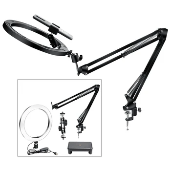 

Ring Fill Light 10 Inch 26Cm Ring Lamp 3200-5500K With Arm Stand Manicure Light With Stand For Phone Camera Pro Studio Light
