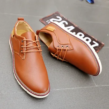 

Men Leather Dress Shoes Pointed Toe Business Formal Men Office Shoes Lace Up Black Brown Oxford Shoes For Men