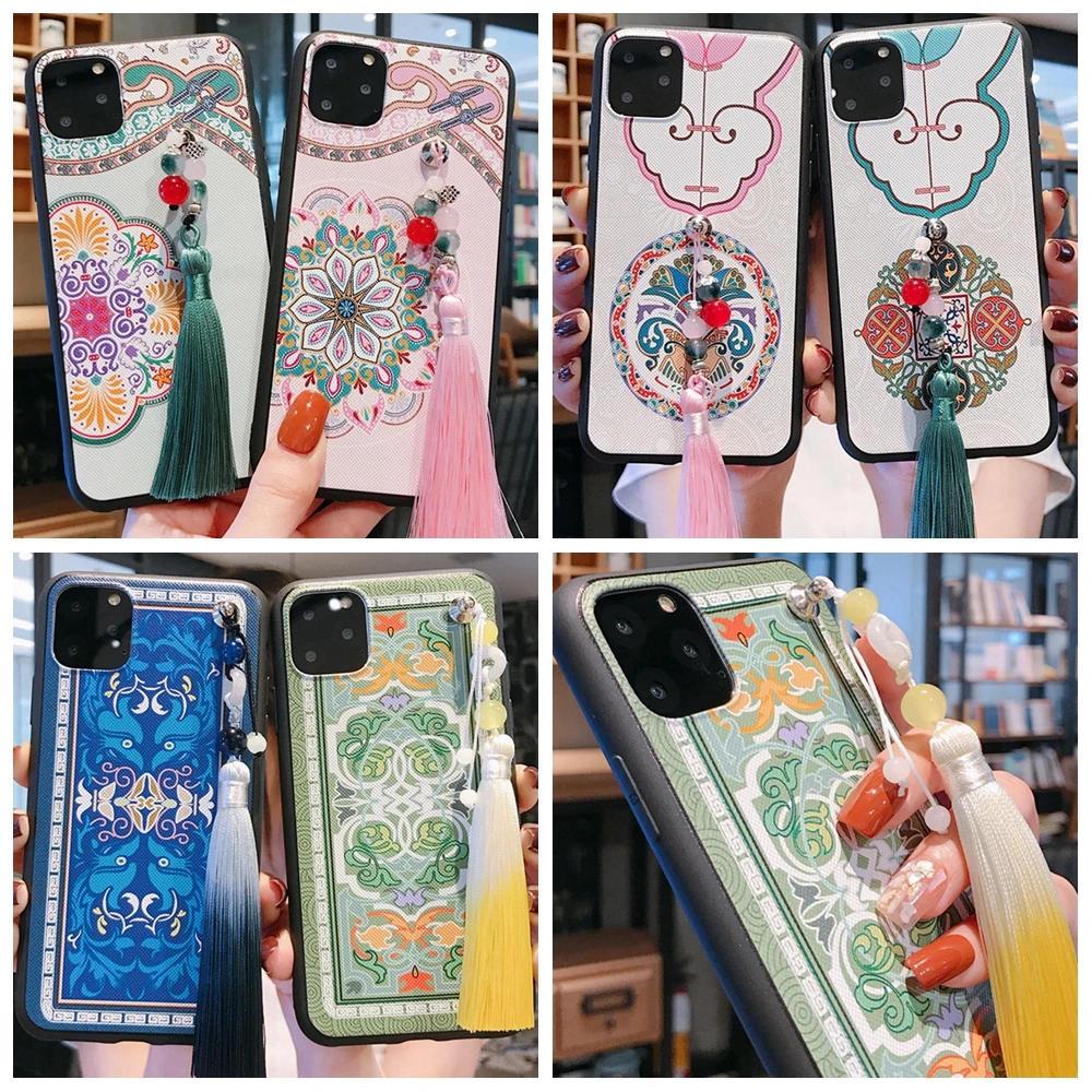 Чехол для iPhone 11 кожаный китайский дизайн 11Pro Max 6 5 &quot мобильного телефона TPU мягкий