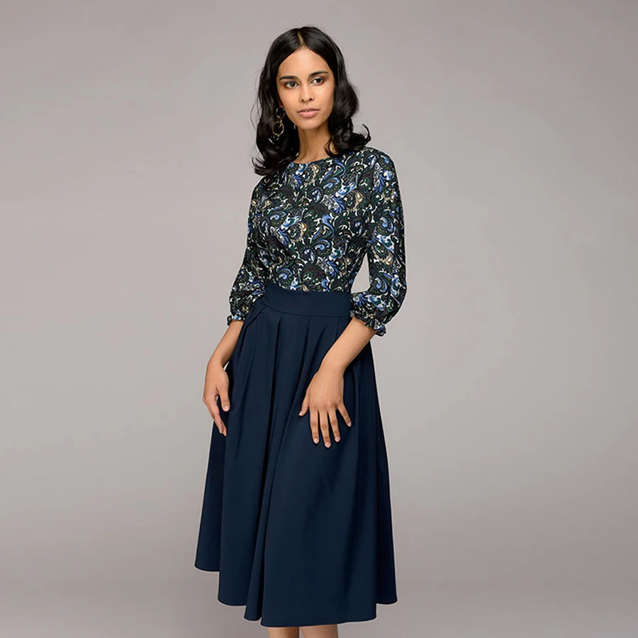 Женское лоскутное платье с цветочным принтом весеннее повседневное свободное