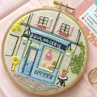 Buy 15cm Ribbon Embroidery Set | Beginner Needlework Kits | Europe Town Scenery Cross Stitch Series | Needle Arts Crafts Sewing | Online Shopping - Image 5