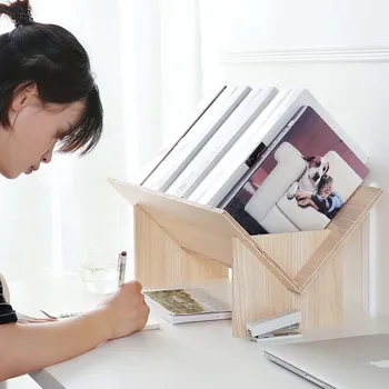 

Artistic Book Organizer Bookshelf Book Rack Bookcase Space-Saving CDs Albums Books Holder in Living Room Office