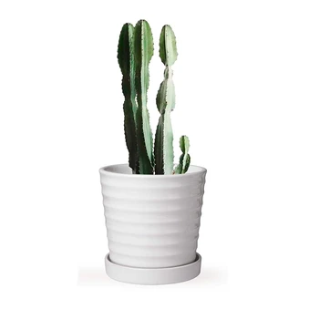 

Hot SV-Flower Pot with Tray Integrated Creative European Potted Flower Pot Round Perforated Bonsai Flower Pot