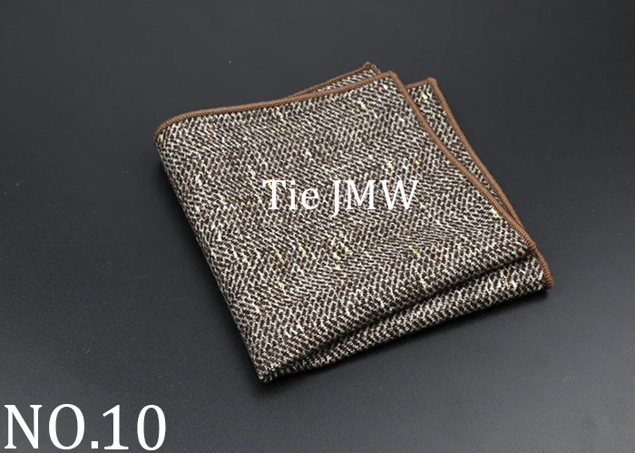 Neue Mode Einstecktuch Braun Grau Taschentuch Wolle Plaid Gestreiften Paisley Hanky Anzug herren Business Hochzeit Anzug Zubehör – Detail 10
