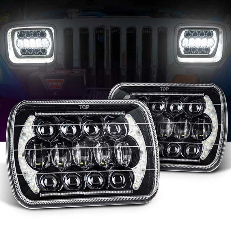

210W 5x7'' 7x6'' LED Headlight DRL Hi/Low Beam Light Halo Angle Eyes DRL Headlamp for Truck and SUV CAR Light Accessambly