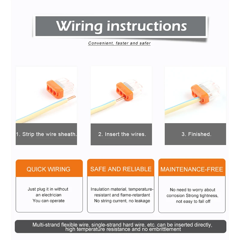 Mini Quick wire splicing Connector 2/3/5 pin AWG 20-14 Compact Push-in Conductor Wiring Connector Terminal Block 0.5-2.5mm2 wire connector terminals wire connector electrical connectors electrical connector cable connector