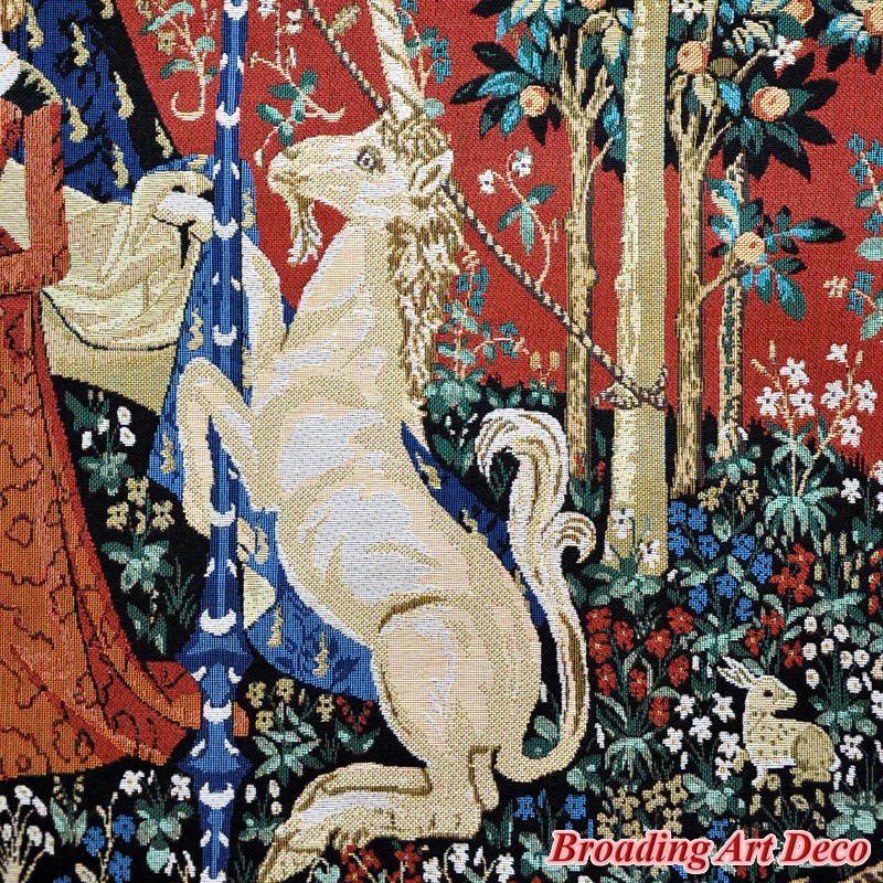 Средневековый гобелен DESIRE The Lady & the Unicorn настенный жаккардовый Тканый украшение