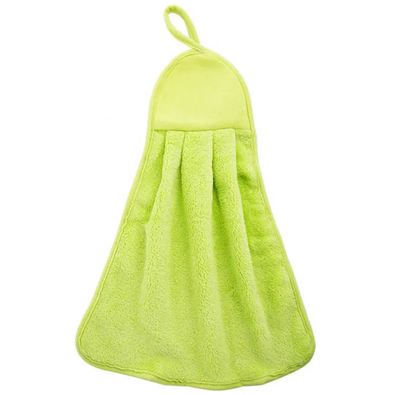 Полотенце для рук, полотенце для купания s, креативное детское полотенце s, для кухни, ванной комнаты, одноцветное, декоративное, подвесное, ткань для протирания, мягкое плюшевое полотенце для посуды - Цвет: Зеленый