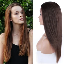 

Lydia Synthetic Front Lace Wig Long Hair Extensions Natural Black Silky Straight High Density Daily/Party/Cosplay Full Wigs