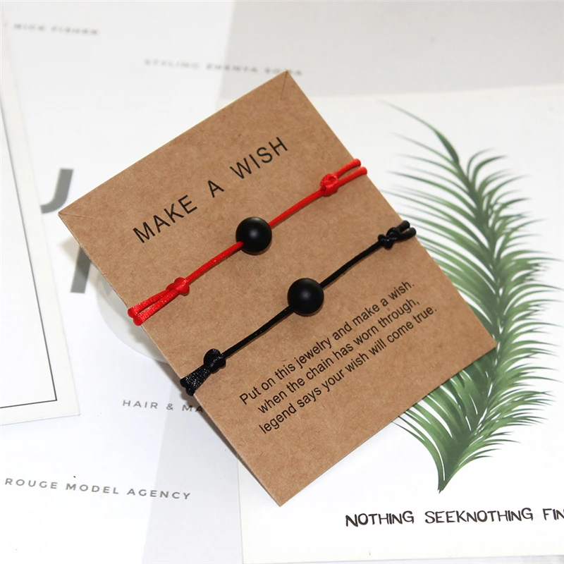 2pc/set Natural Stone Bead Bracelet Men Women Wish Jewelry Multi Color String Braiding Couple Bracelets for Party/Birthday Gifts - Окраска металла: Style I