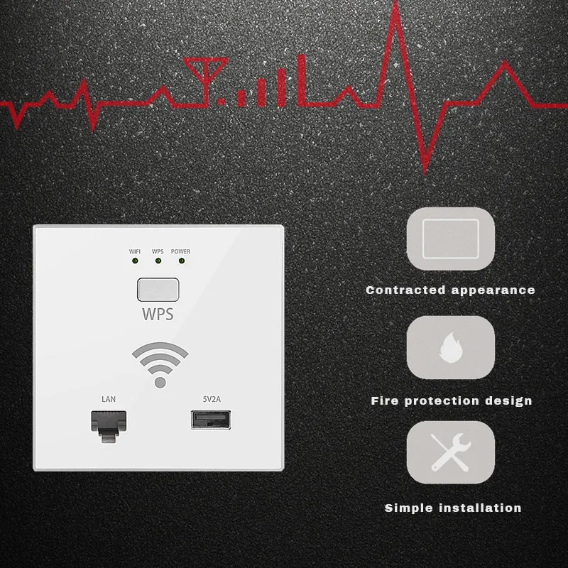 300 Мбит/с в стене Wi-Fi маршрутизатор точка доступа беспроводной разъем AP для отеля проект поддержка AC управление и RJ45 USB WPS шифрование