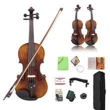 Новинка, скрипка ручной работы, 4/4 размер, матовый блеск, цвет ели, аксессуары ручной работы, рисунок тигра, деревянная скрипка с аксессуарами, набор