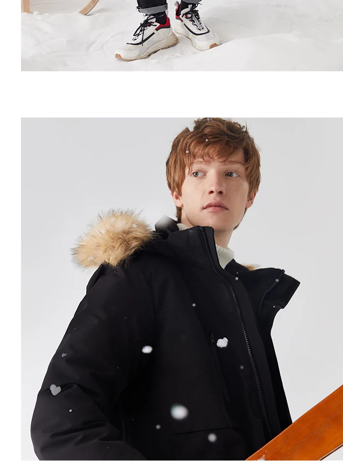 SEMIR пуховик для мужчин зимняя новая Длинная утепленная куртка с меховым воротником и капюшоном трендовая теплая куртка coldbreak пуховое пальто для мужчин