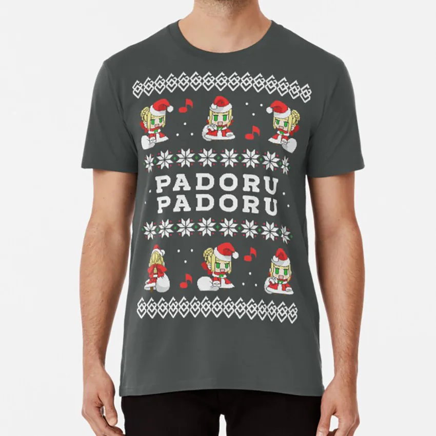 PADORU футболка padoru saber fate Уродливый Рождественский свитер nero для зимних праздников
