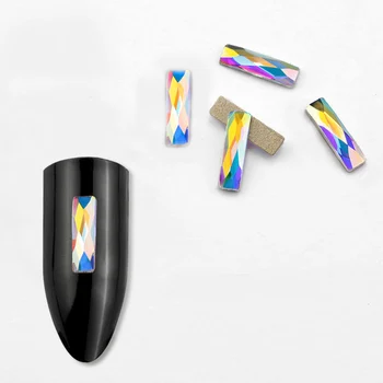 

50Pcs AB Nail Art Rhinestones 3d Rectangle Decorations Rainbow Cristal Jewelry Charms Dekors Colorful Strass Stone For DIY Salon