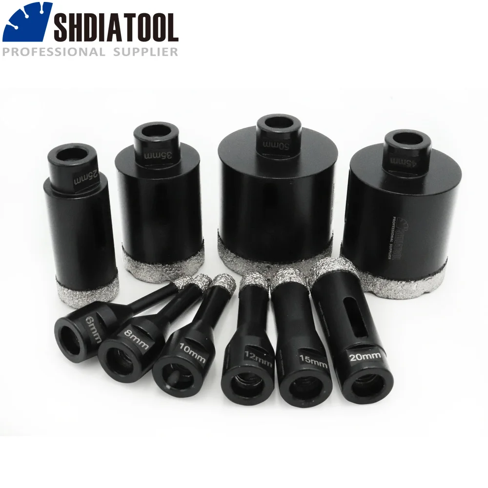 SHDIATOOL 1pc Diamond Drilling Crowns M10 Thread Drill Bits Core For Granite Marble Ceramic Porcelain Hole Saw Tile Korea Japan diatool 1pc diamond drills cup saw drilling bits hole saw tile drill core bit for tile ceramic porcelain tile crowns m14 thread