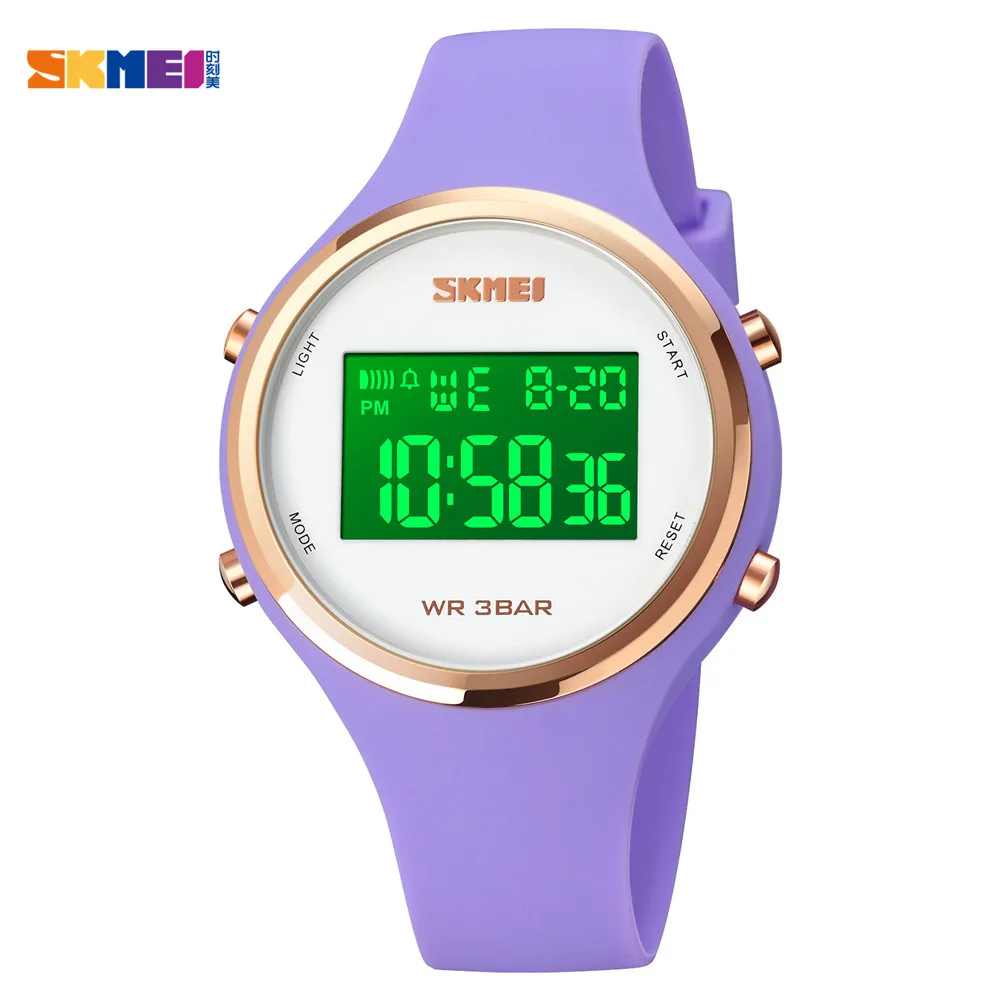 Skmei 17 Ledライト電子女性スポーツ腕時計レディースデジタル日付時計女性腕時計レロジオfeminino 6種類の色 Aliexpress 腕時計