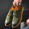 Men Dress Shoes 2022 Autumn New Brogue Men Leather Shoes Vintage Carved Formal Flats Men Wedding Shoes Plus Size 46 ► Photo 3/6