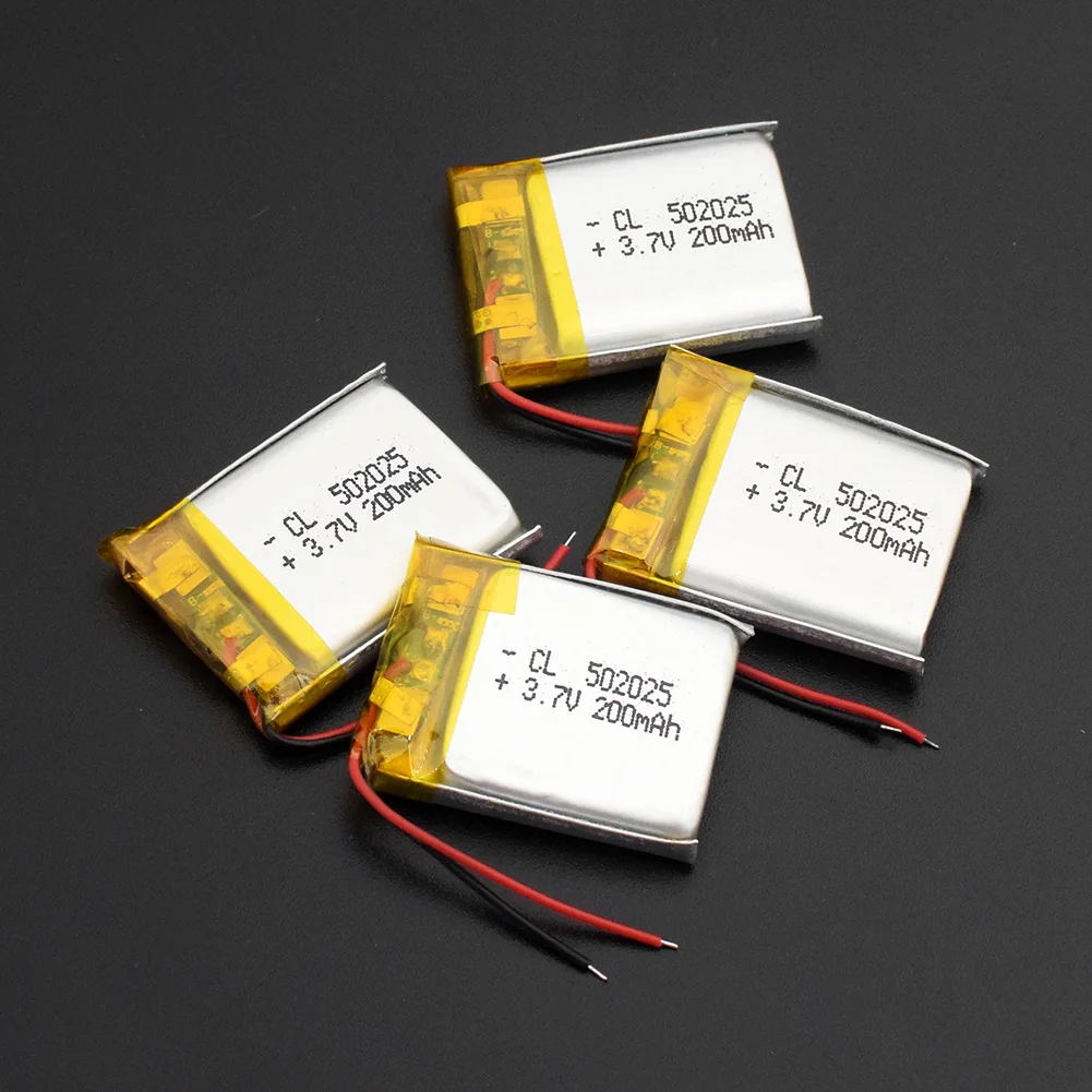 YCDC 4Pcs 502025 3.7V 200mAh Li-ion Battery Replacement For GPS MP3 Voice Recorder