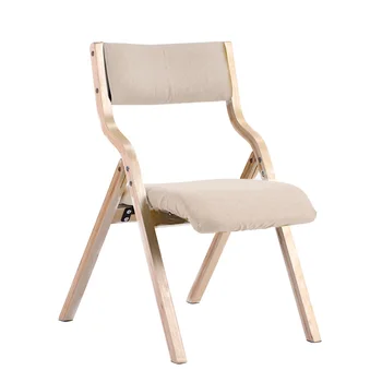 

Dining Chair Nordic Wood Dining Chair Modern Minimalist Fabric Folding Chair Armrest Backrest Computer Chair Home Living Sofa