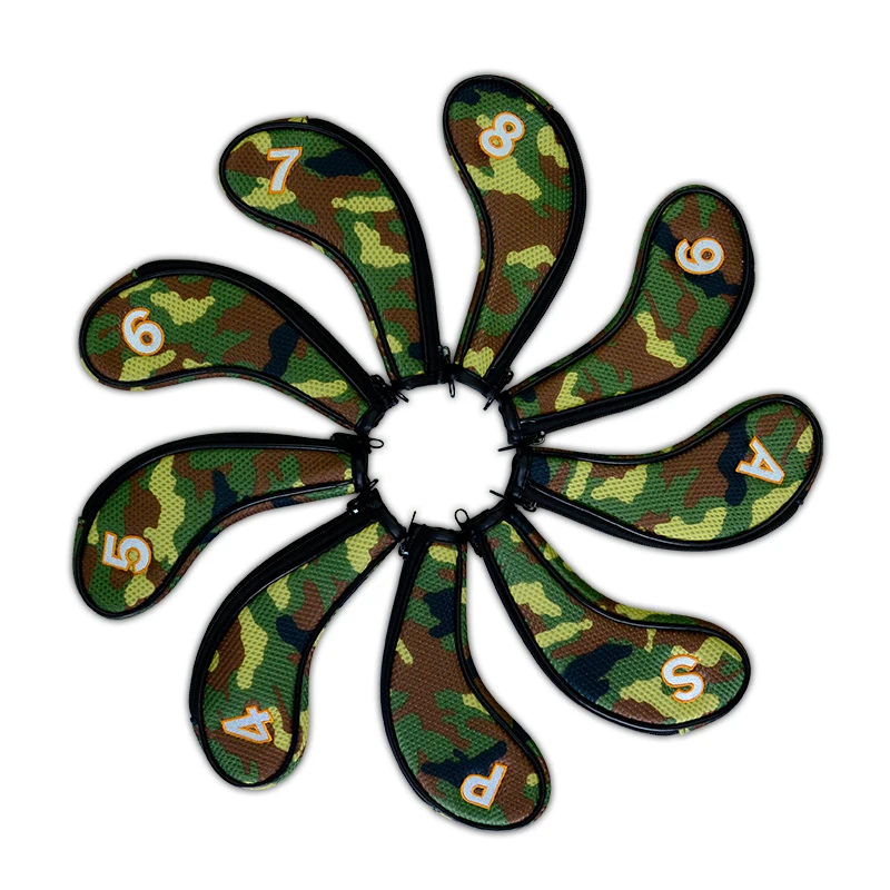 PLAYEAGLE Гольф железных чехлов 9 шт./компл. 4,5, 6,7, 8,9, S, P, Гольф крышка головного убора для нейлон и сетчатая Гольф подголовники
