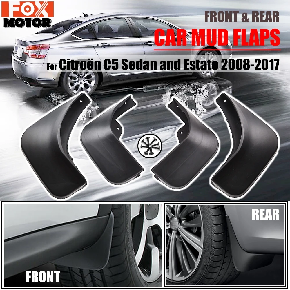 Для Citroen C5 2008-начиная с брызговики брызговик крыло брызговиков спереди и сзади 2013 комплект литой автомобиль брызговики
