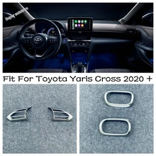 

Front Dashboard Air Vent / Steering Wheel Decoration Cover Trim ABS Interior Accessories Fit For Toyota Yaris Cross 2020 2021