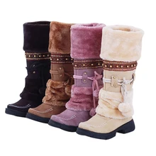 Лидер продаж; 1 пара женских зимних ботинок; Плюшевые Нескользящие теплые дышащие зимние вечерние ботинки