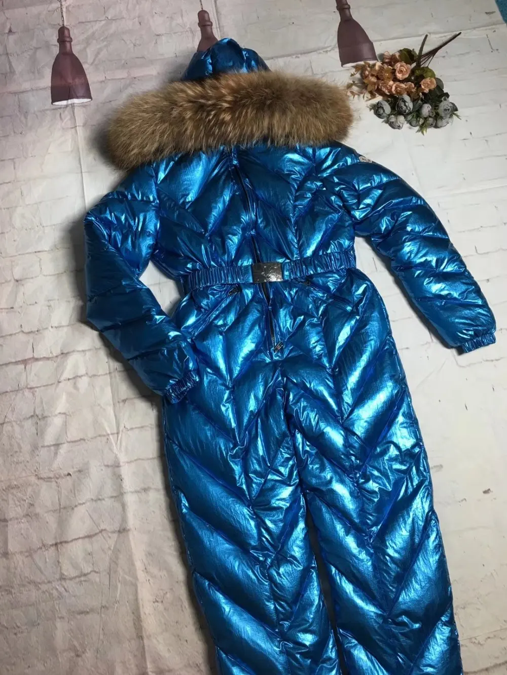 Семейные комплекты г. Зимняя верхняя одежда костюм monther и детский Семейный комплект с мехом енота, с капюшоном, Женский Пуховый комбинезон, открытый лыжный sui
