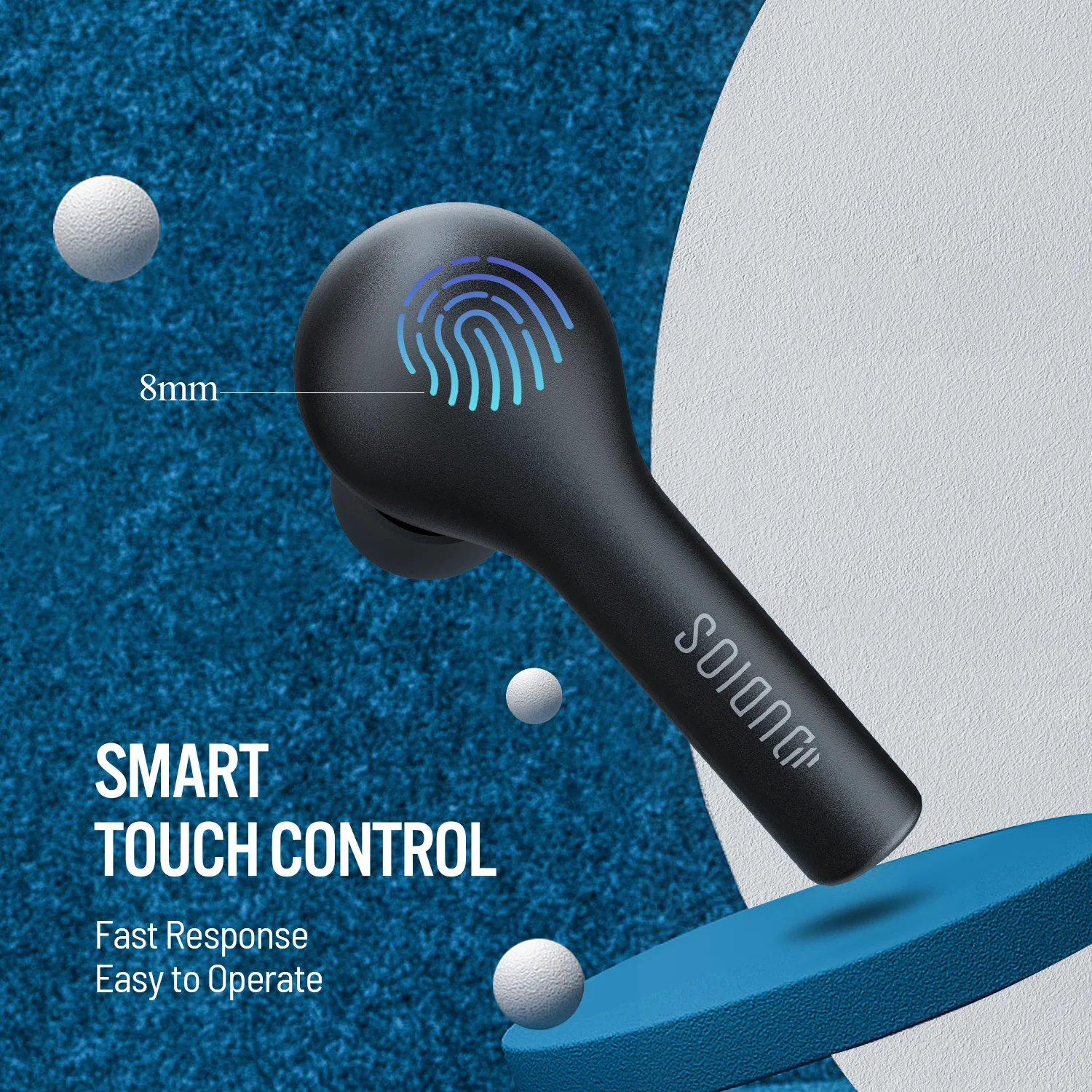 Dudios Wireless Earbuds 18Hrs Playing Time in-Ear Stereo Calls Deep Bass Built-in Mic Sweatproof Bluetooth 5.0 Earphones