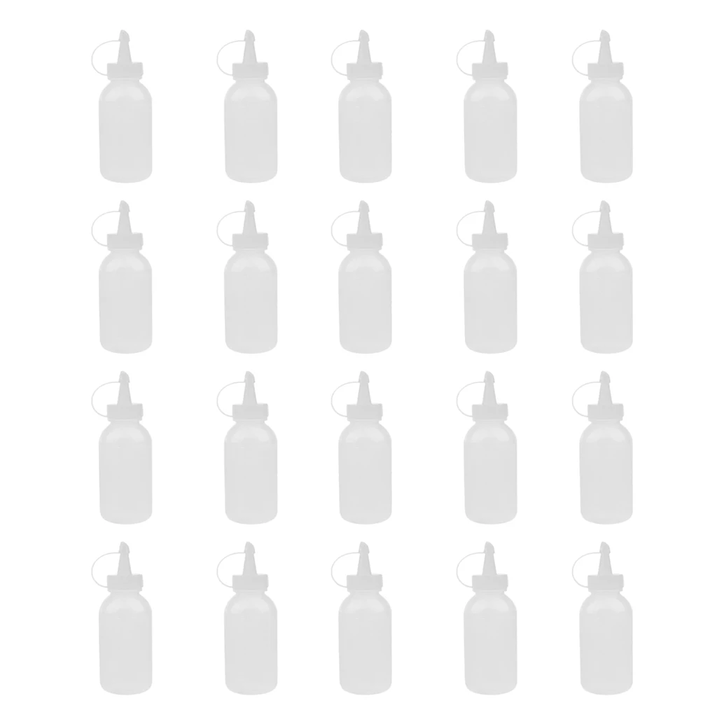 20pcs 100ml Glue Applicator Bottle Plastic Liquid Tip Bottles With Cap for DIY Craft