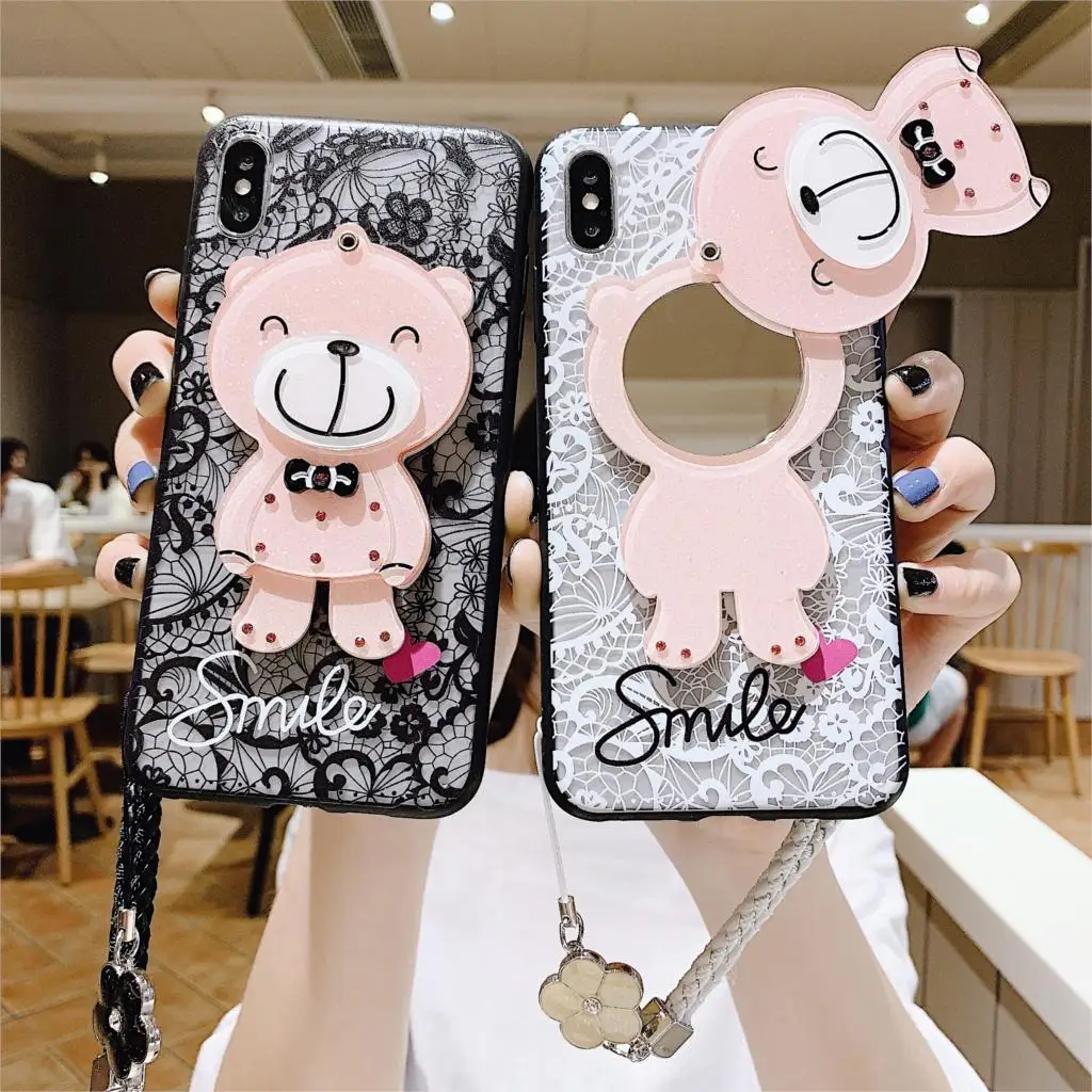 Медведь чехол для Huawei Y7 Prime Y6 Pro Y5 Y9 P20 P30 Lite Plus Pro P10 Nova 4E 3E P8 P9 Lite шнурки кролик чехлы