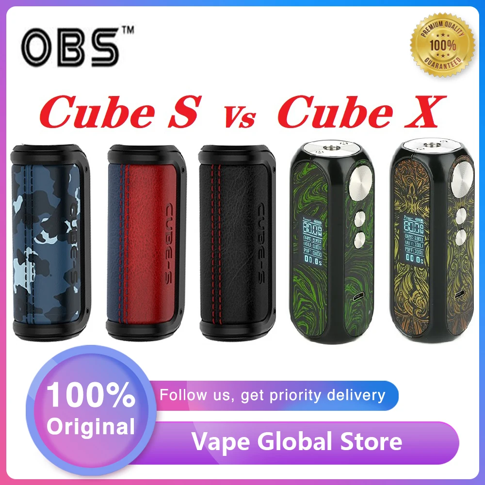 Оригинальный бокс мод OBS Cube X с питанием от аккумулятора 18650 максимальная мощность