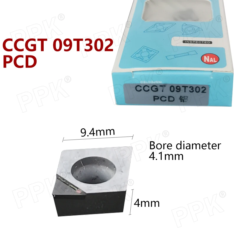 Высокоточный 1 шт. PCD CCGT 09T302 PCD Алмазный ЧПУ лезвие вставка