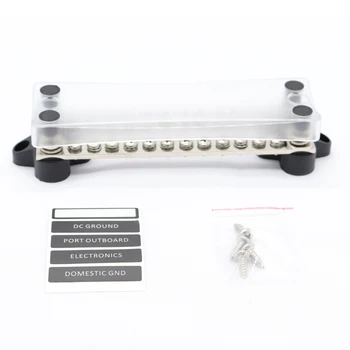 

1 Piece Bus Bar 6 Way Electrical Terminal Dual Junction Box M4 Stud Kit