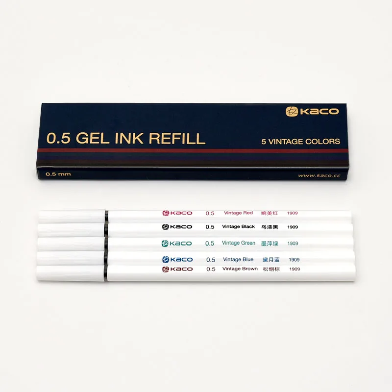 5 pc colorful refill Xiaomi mi KACO ручка 5 шт./упак. KACO чистый Пластик гелевые ручки, mi ручка с цветными чернилами для школы/офиса/работника - Цвет: 5 pc colorful refill