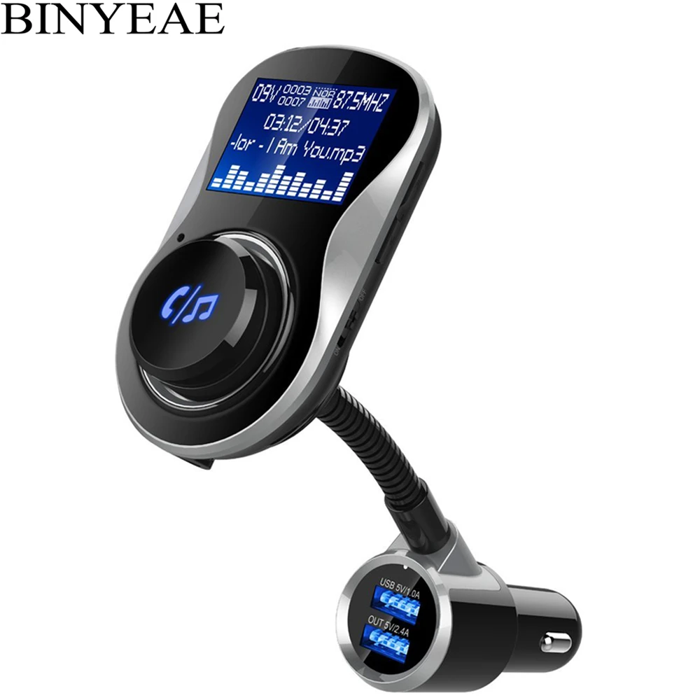 Bluetooth Handsfree Aux Car Kit FM Transmitter Wireless Radio Adapter with Dual USB Ports and 1.4 inch Display Screen | Электроника