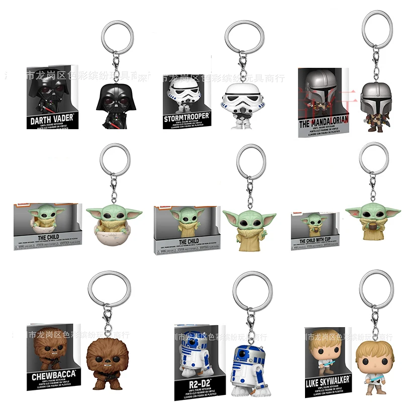 naruto toys Disney Star Wars Anime Figure Darth Vader Imperial Stormtrooper Yoda BB-8 Keychain Pendant Children's Toy Birthday Gifts miles morales toys