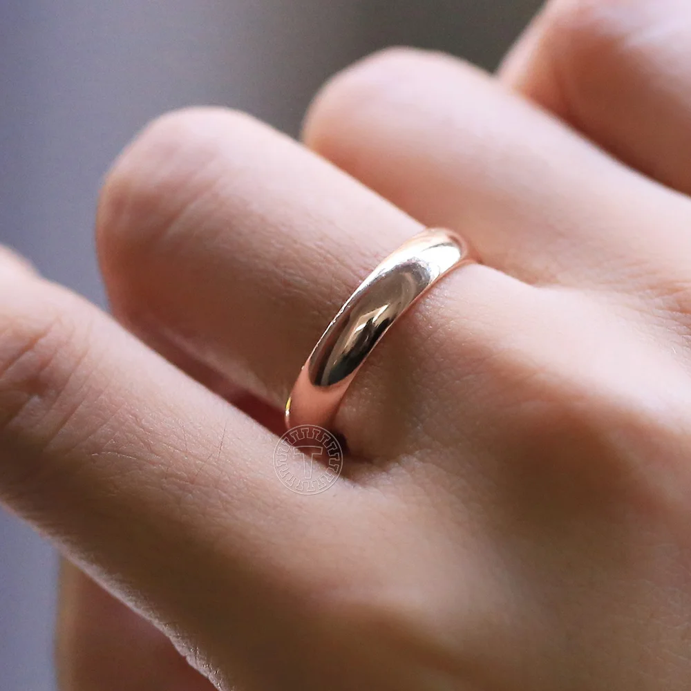 585 Rose Gold Color Ring Set Smooth Gold Filled Rings Wedding Band Couple Ring Simple Jewelry Gifts US Size 6-12 LGR75 ring set,gold color rings,couples rings,finger ring,gold color ring,wedding rings,wedding ring