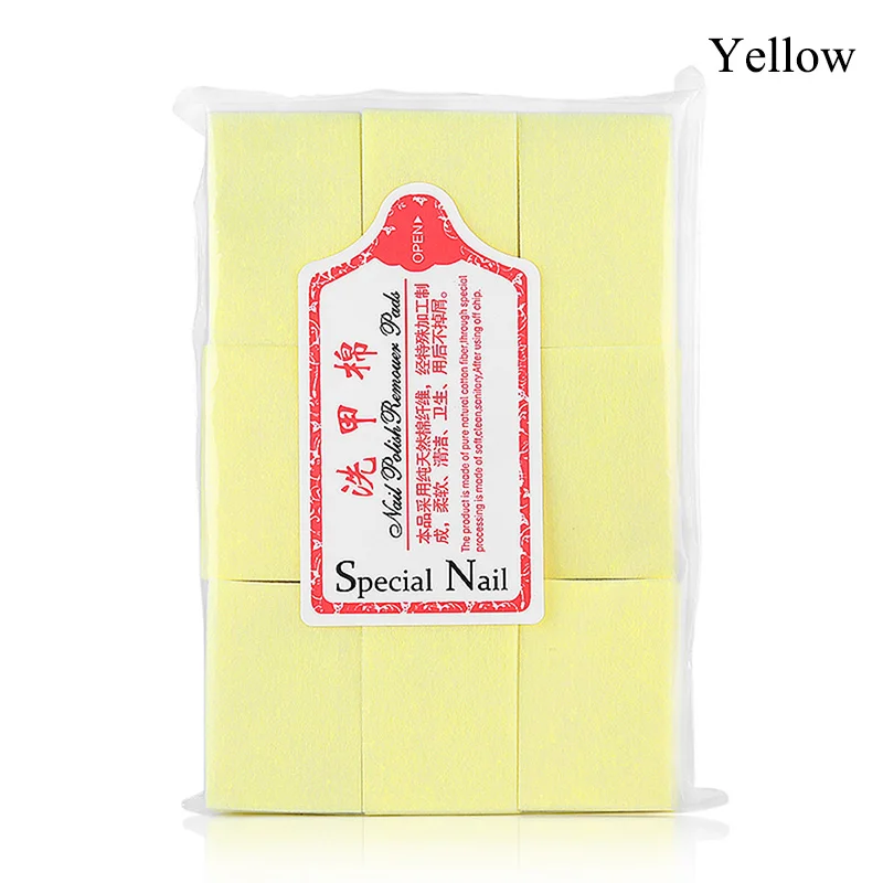 Yellow 4 Цвета Гель-лак для ногтей Акриловые очищающие салфетки хлопок для ногтей набор полотенец без ворса салфетки для дизайна ногтей чистящий инструмент для маникюра - Цвет: Yellow