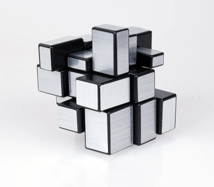 Зеркальный Кубик Рубика серебристо-черный фон Кубик Рубика Гладкий скоростной крученый Кубик Рубика трехслойный зеркальный ненормальный куб