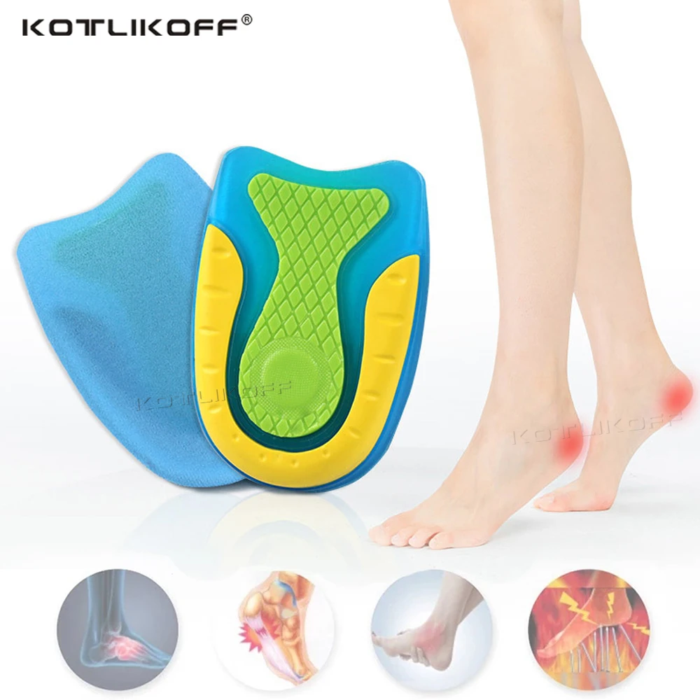 KOTLIKOFF Silicone Gel Insoles Heel Cups For Spurs Plantar Fasciitis Ankle Pain Cushion Shoe Inserts Insole Pad | Обувь