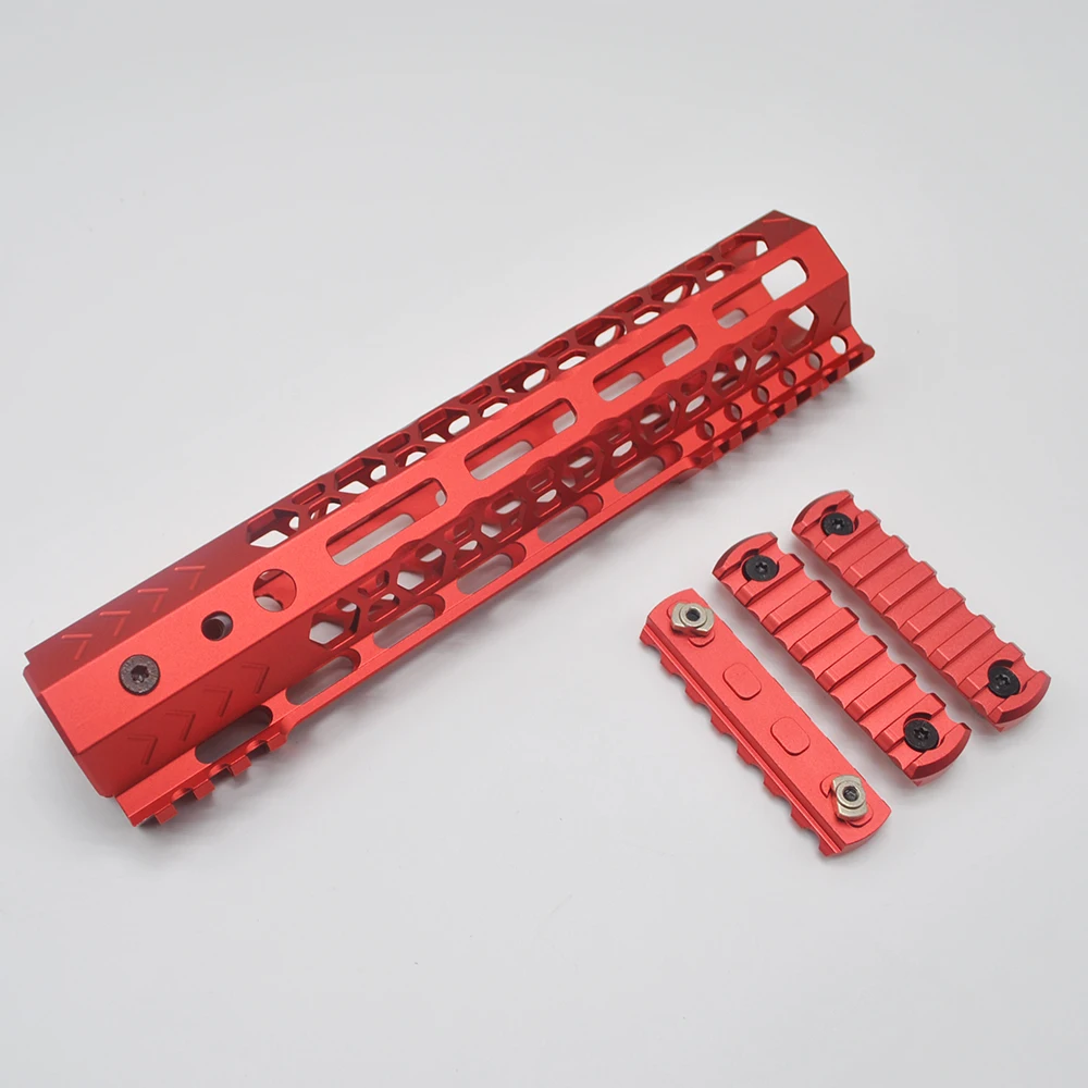 TriRock 9 дюймов M-lok Handguard рельсовый прицел система крепления с/без 3 шт Mlok Rail Section_Black/Red/Tan color