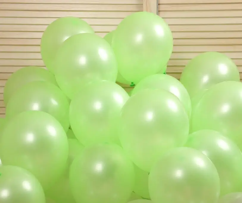 fruit-green 10 100 шт. 10 дюймов 1,5 г красочный Жемчуг белый резиновые надувные шарики для праздника свадебные украшения для дня рождения вечерние globos - Цвет: fruit-green