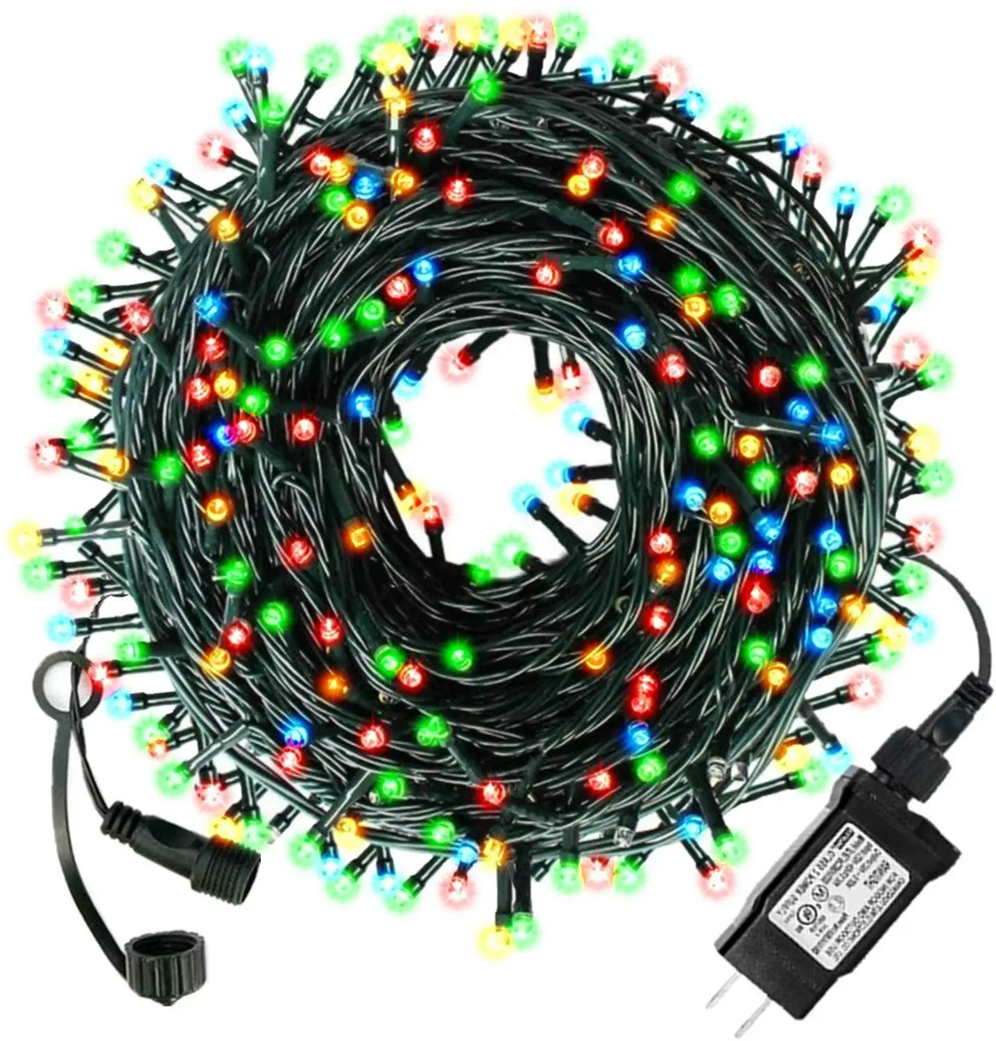 Christmas Tree Fairy led String Lights Black Wire 8 Mode IP44 Waterproof Outdoor Garland For Wedding Party Holiday Decoration | Лампы и