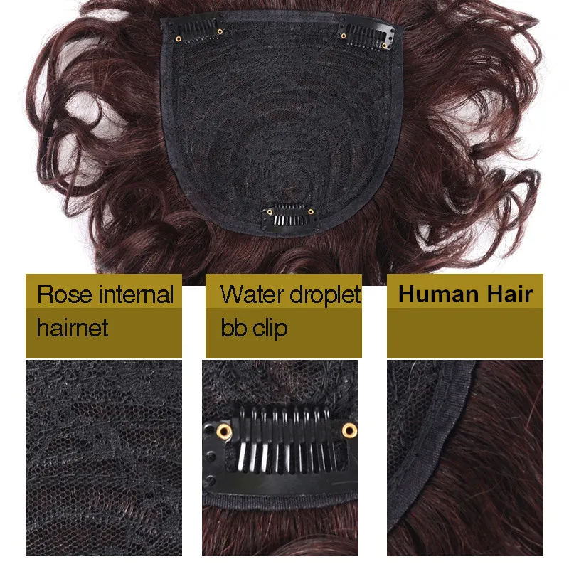12-12 Machine-made Salonchat Human Hair Toupee Thin Skin Natural Hair Topper Hairpiece Remy Hair Piece Women Curly Hair Replacement Clip Closure