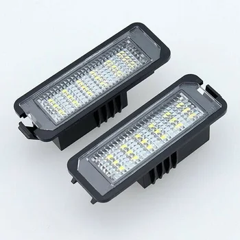 

12-30V License Plate Light 1Pairs 18-SMD For Golf Phaeton Rabbit 3528 SMD