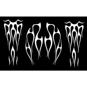 

D721Motorcycle Flame Tank And Fender Sticker Motorcycle Cutting Engraving Type Of Car Sticker Black